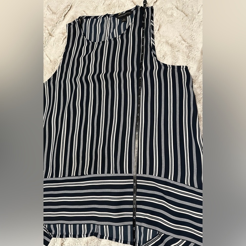 Banana Republic Striped High Low Asymmetric Hem Blouse - Picture 3 of 8